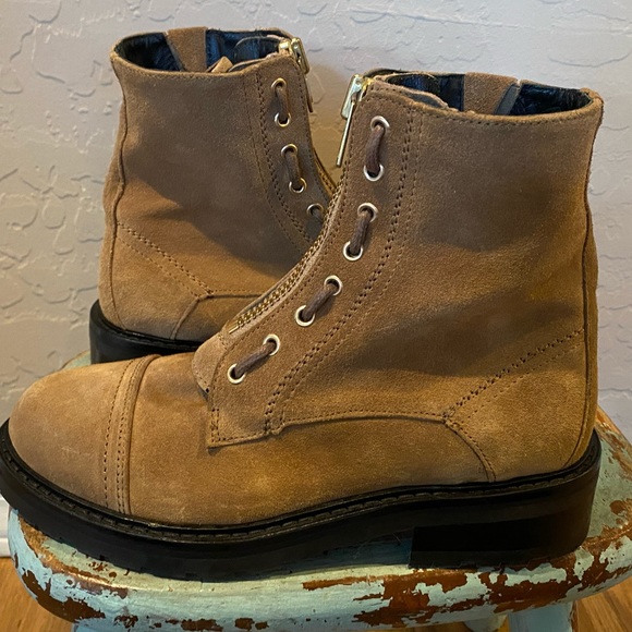 AllSaints Ariel Top Zip Suede Boot in size 36 - Picture 3 of 15